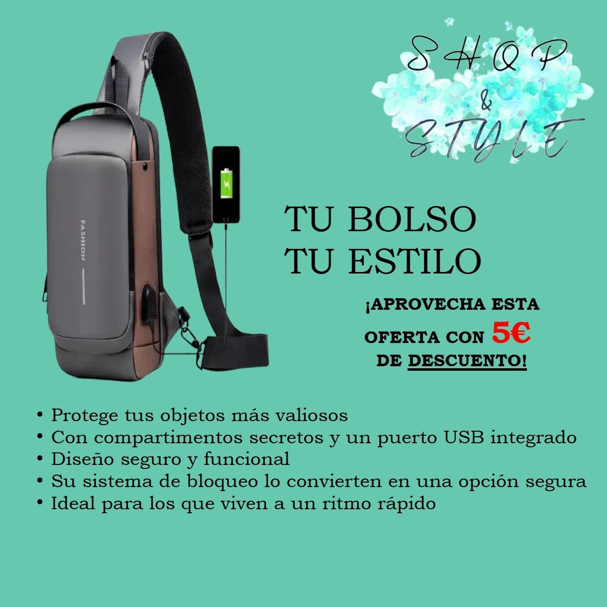 Bandolera antirrobo seguro-Anti- humidity